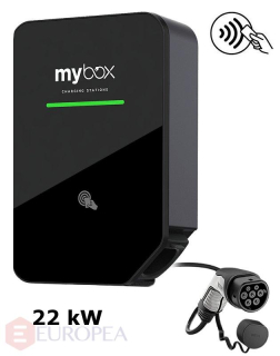 MyBox PLUS 1 x 22 kW, wifi/LAN, kábel rovný 5m, RFID