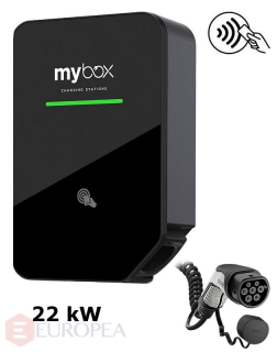MyBox PLUS 1 x 22 kW, wifi/LAN, kábel točený 4m, RFID