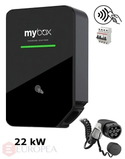 MyBox PLUS 1 x 22 kW, wifi/LAN, kábel točený 4m, RFID, komb.istič
